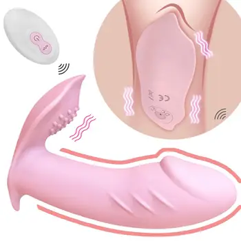 Vibrator pentru Femei Clitorisul Stimulator Roz Silicon de Control de la Distanță Bunuri Exotice Adulți Lesbiene Portabil Penis artificial jucarii Sexuale sex Feminin