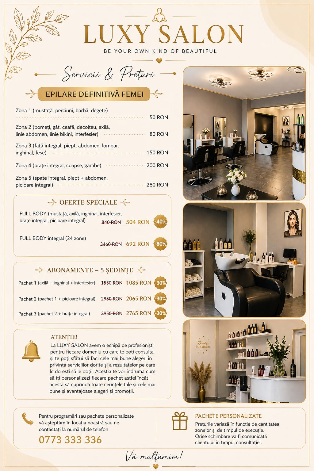 Servicii Luxy Beauty Salon